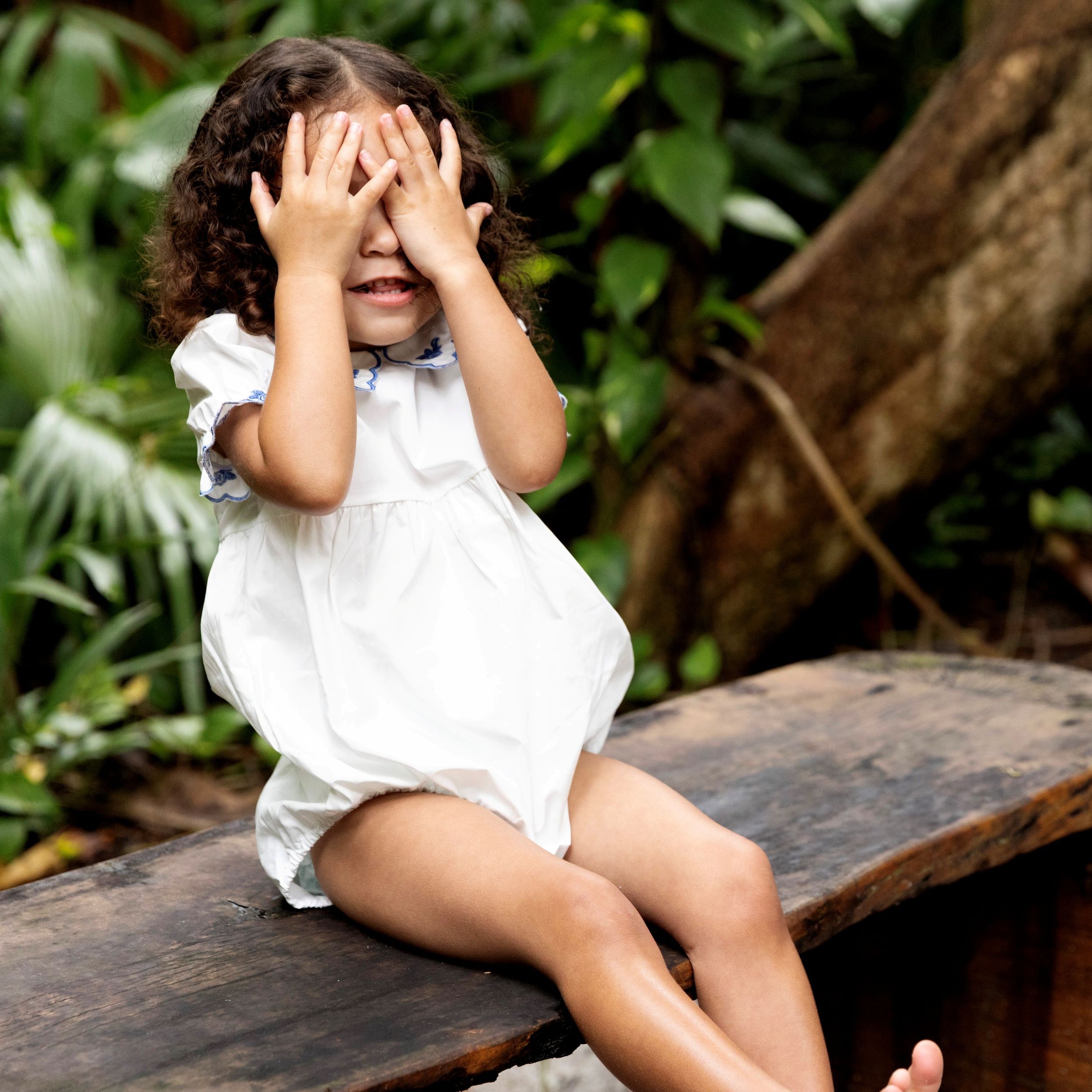 Embroidered Collar Romper