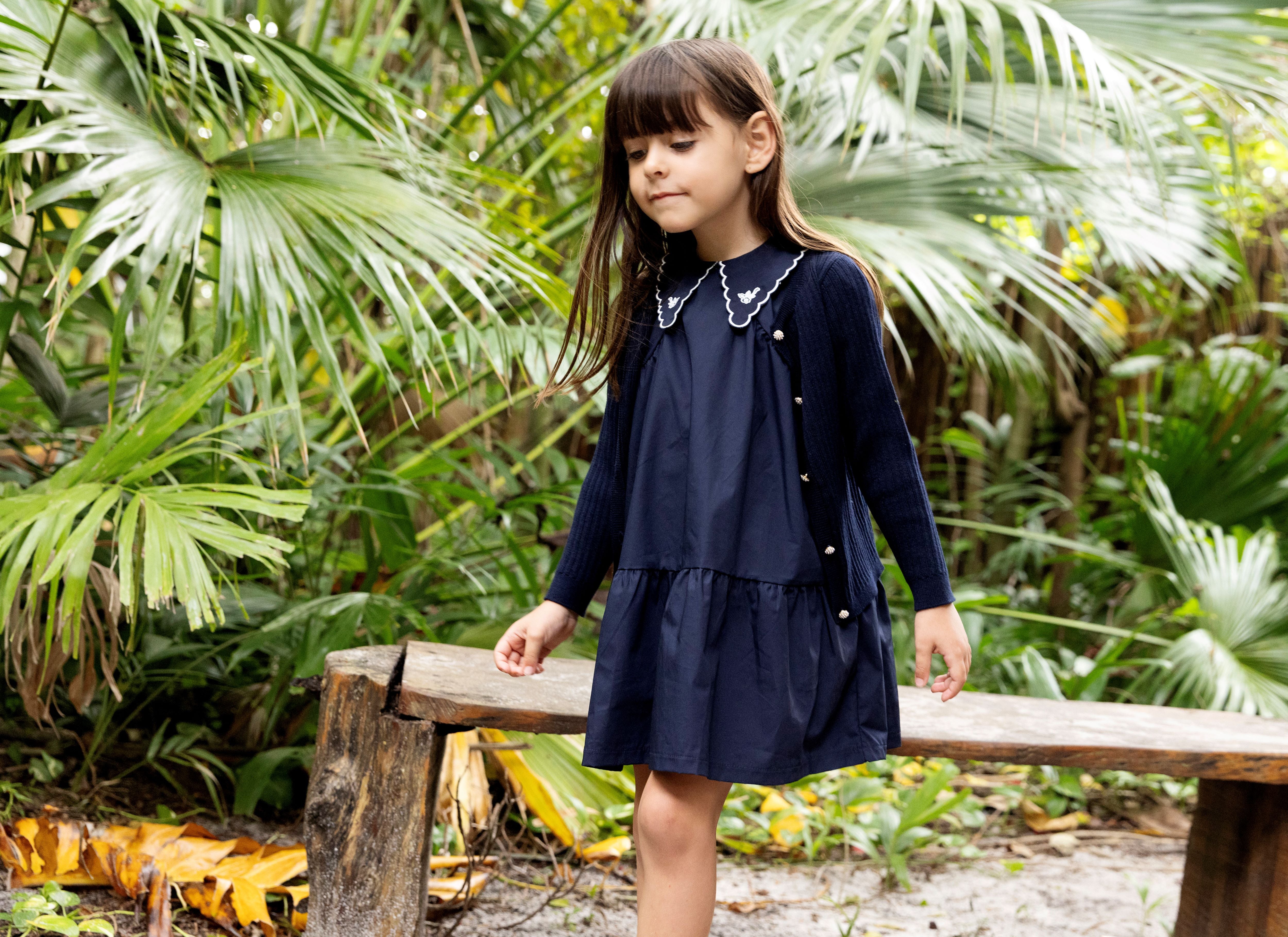 Embroidered Collar Dress