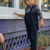 Plaid Mockneck & Overalls Set