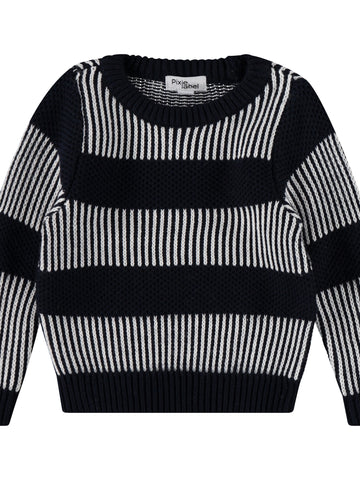 Striped Crew Neck Sweater Set