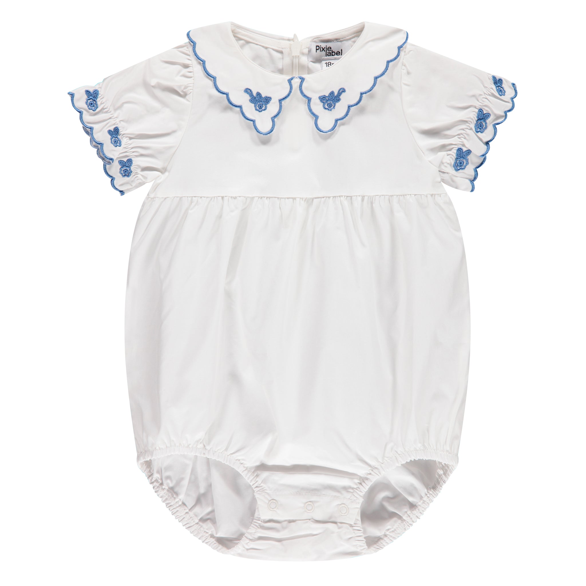 Embroidered Collar Romper