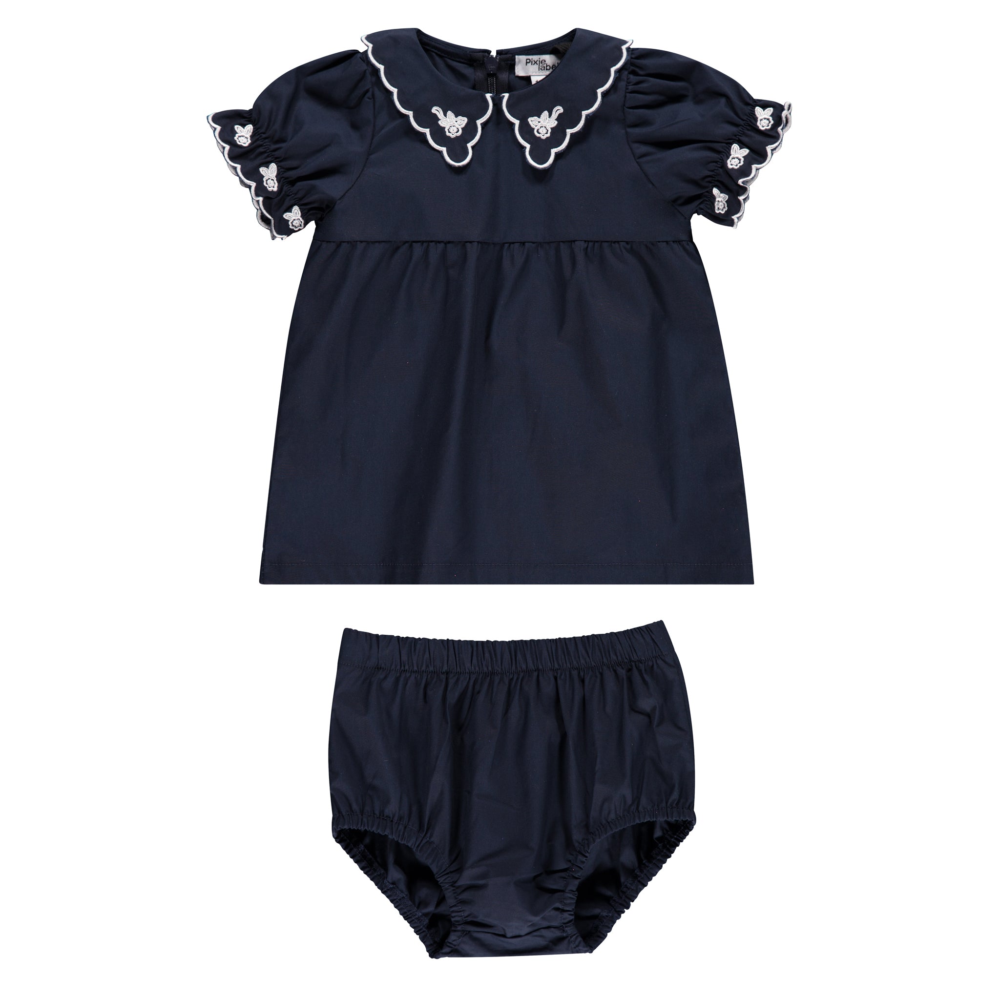 Embroidered Collar Baby Set