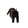 Plaid Mockneck & Overalls Set