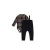 Plaid Mockneck & Overalls Set