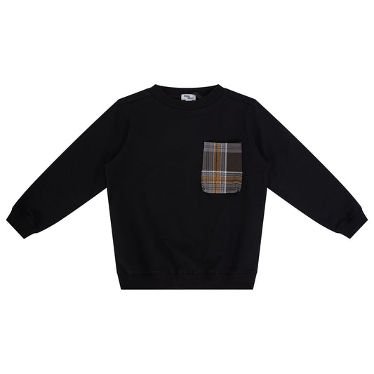 Plaid Pocket Sweatshirt