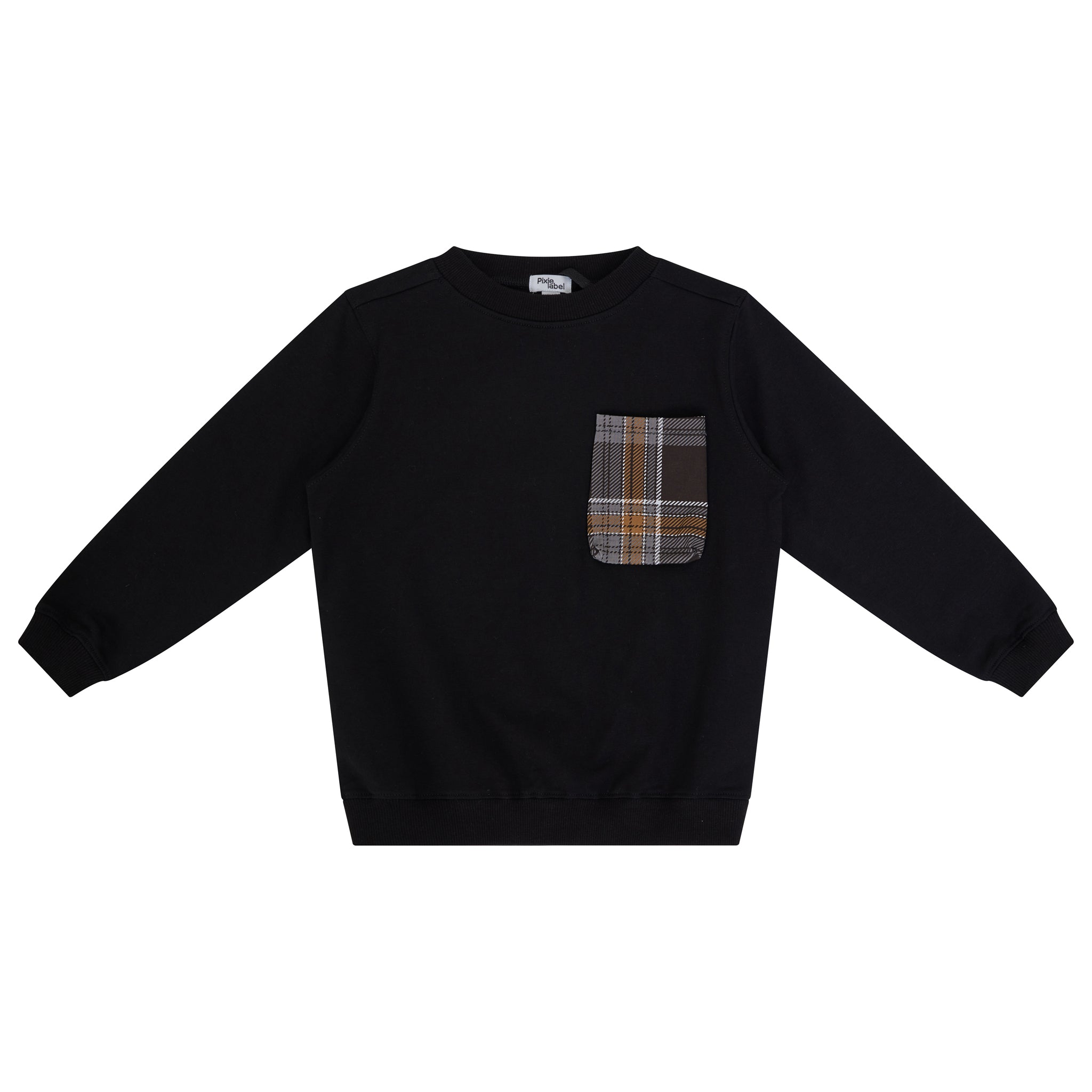 Plaid Pocket Sweatshirt