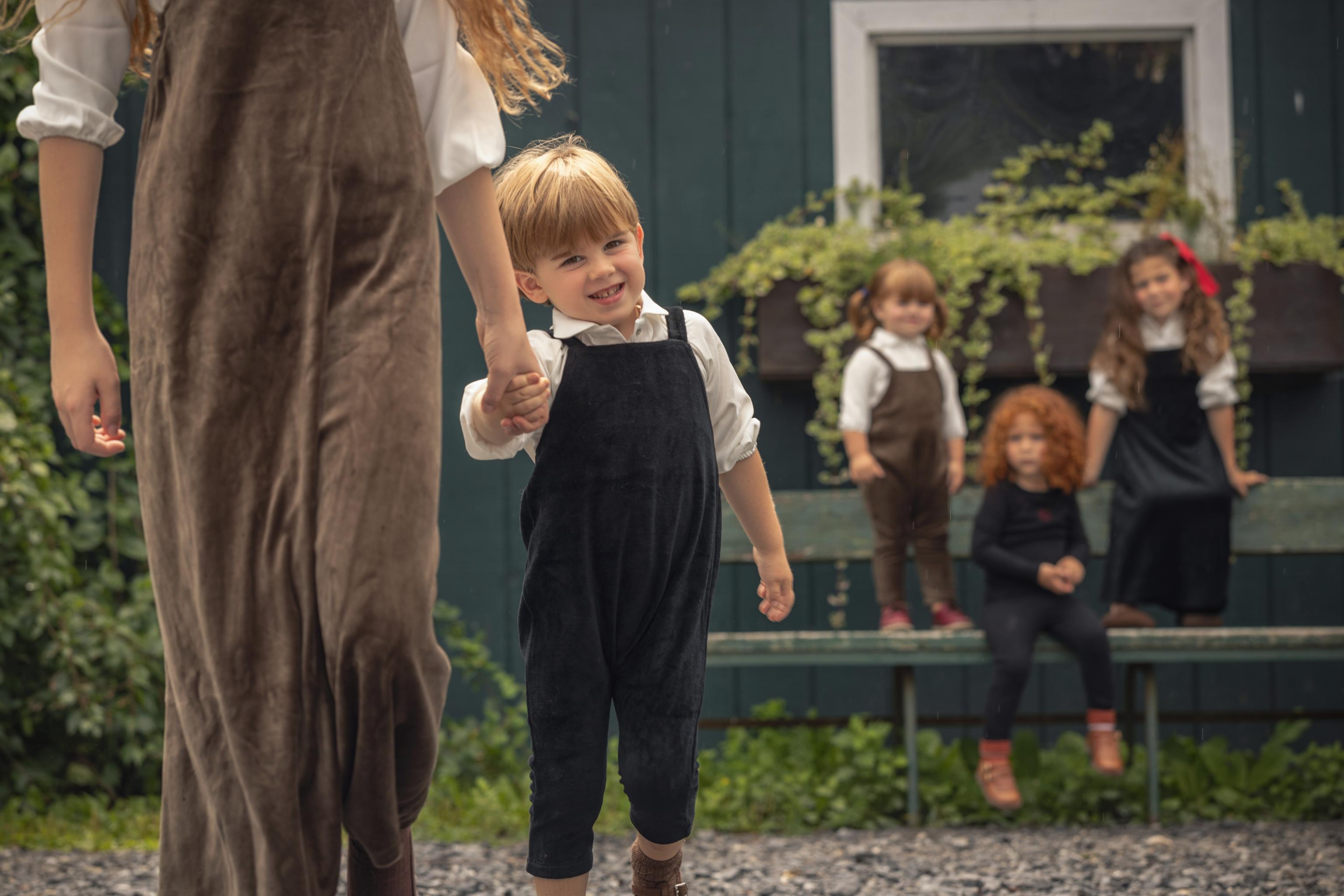 Velour Pinafore Overalls
